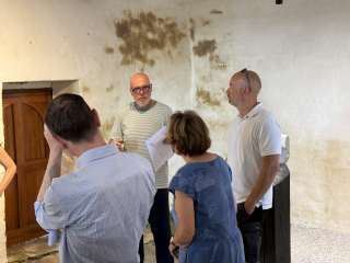 Visite de mécène à l'exposition François Montliau à la chapelle Saint-Sébastien en Plestin - Laurent