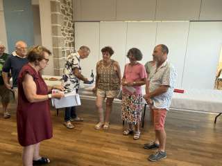 Visite de mécène à l'exposition Corinne Joachim à Tréduder - Laurent